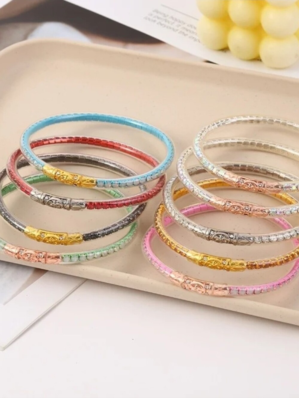 All Weather Crystal Jelly Bangles Womens Bracelets.  (Not Budhagirl